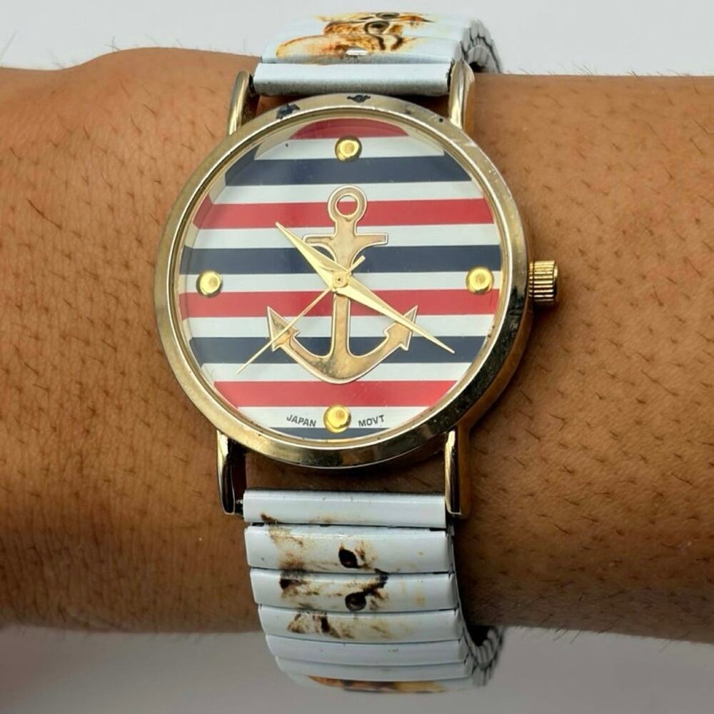 Gold Sailor Cat Men's Watch